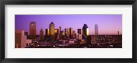 Dallas, Texas Skyline with Purple Sky Fine Art Print