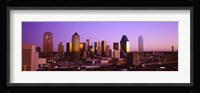 Dallas, Texas Skyline with Purple Sky Fine Art Print
