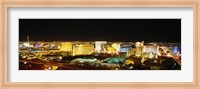 High Angle View Of Buildings Lit Up At Night, Las Vegas, Nevada Fine Art Print