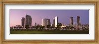 Marina Park And Skyline At Dusk, San Diego, California, USA Fine Art Print