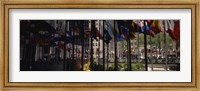 Flags in a row, Rockefeller Plaza, Manhattan, New York City, New York State, USA Fine Art Print