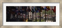 Flags in a row, Rockefeller Plaza, Manhattan, New York City, New York State, USA Fine Art Print