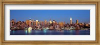 Panoramic View of New York City from the Water at Night Fine Art Print