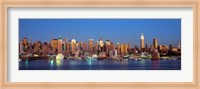 Panoramic View of New York City from the Water at Night Fine Art Print