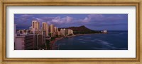 High Angle View Of Buildings On The Beach, Waikiki Beach, Oahu, Honolulu, Hawaii, USA Fine Art Print
