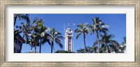 Low angle view of a tower, Aloha Tower, Oahu, Honolulu, Hawaii, USA Fine Art Print