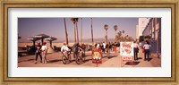People Walking On The Sidewalk, Venice, Los Angeles, California, USA Fine Art Print
