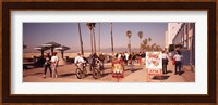 People Walking On The Sidewalk, Venice, Los Angeles, California, USA Fine Art Print