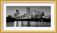 USA, Texas, Austin, Panoramic view of a city skyline (Black And White) Fine Art Print