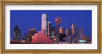 USA, Texas, Dallas, Panoramic view of an urban skyline at night Fine Art Print