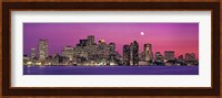 USA, Massachusetts, Boston, View of an urban skyline by the shore at night Fine Art Print