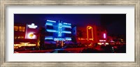Low Angle View Of A Hotel Lit Up At Night, Miami, Florida, USA Fine Art Print
