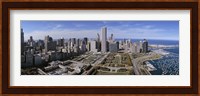 USA, Illinois, Chicago, Millennium Park, Pritzker Pavilion, aerial view of a city Fine Art Print