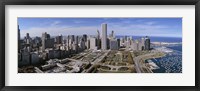 USA, Illinois, Chicago, Millennium Park, Pritzker Pavilion, aerial view of a city Fine Art Print