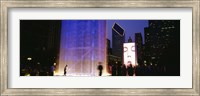 Spectators Watching The Visual Screen, The Crown Fountain, Millennium Park, Chicago, Illinois, USA Fine Art Print