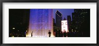 Spectators Watching The Visual Screen, The Crown Fountain, Millennium Park, Chicago, Illinois, USA Fine Art Print