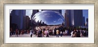 USA, Illinois, Chicago, Millennium Park, SBC Plaza, Tourists walking in the park Fine Art Print