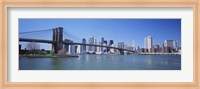 Brooklyn Bridge and Skyscrapers in New York City Fine Art Print