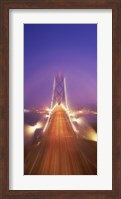 High angle view of suspension bridge, Oakland Bay Bridge, San Francisco, California, USA Fine Art Print