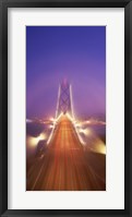 High angle view of suspension bridge, Oakland Bay Bridge, San Francisco, California, USA Fine Art Print