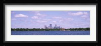 Skyscrapers in a city, Chain Of Lakes Park, Minneapolis, Minnesota, USA Fine Art Print