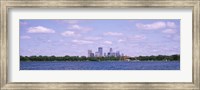 Skyscrapers in a city, Chain Of Lakes Park, Minneapolis, Minnesota, USA Fine Art Print