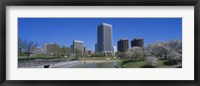Skyscrapers near a canal, Brown's Island, Richmond, Virginia, USA Fine Art Print