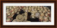 High Angle View Of Hats In A Market Stall, San Francisco El Alto, Guatemala Fine Art Print