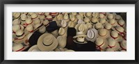 High Angle View Of Hats In A Market Stall, San Francisco El Alto, Guatemala Fine Art Print