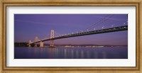 Low angle view of a bridge at dusk, Oakland Bay Bridge, San Francisco, California, USA Fine Art Print