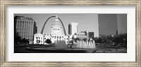 Fountain In Front Of A Government Building, St. Louis, Missouri, USA Fine Art Print
