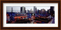 Amusement Park Lit Up At Dusk, Navy Pier, Chicago, Illinois, USA Fine Art Print