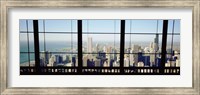 High angle view of a city as seen through a window, Chicago, Illinois, USA Fine Art Print
