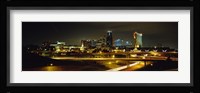 Buildings Lit Up At Night, Kansas City, Missouri, USA Fine Art Print