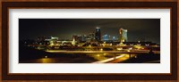 Buildings Lit Up At Night, Kansas City, Missouri, USA Fine Art Print