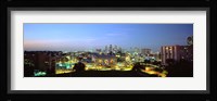 High Angle View Of A City Lit Up At Dusk, Kansas City, Missouri Fine Art Print