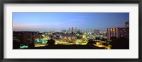 High Angle View Of A City Lit Up At Dusk, Kansas City, Missouri Fine Art Print