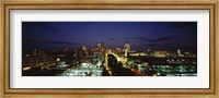 High Angle View Of A City Lit Up At Dusk, St. Louis, Missouri, USA Fine Art Print