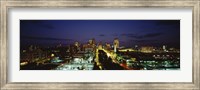 High Angle View Of A City Lit Up At Dusk, St. Louis, Missouri, USA Fine Art Print