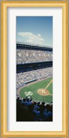 High angle view of spectators watching a baseball match in a stadium, Yankee Stadium, New York City, New York State, USA Fine Art Print