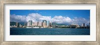 Buildings On The Waterfront, Downtown, Honolulu, Hawaii, USA Fine Art Print