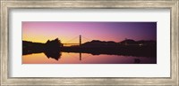 Reflection Of A Suspension Bridge On Water, Golden Gate Bridge, San Francisco, California, USA Fine Art Print