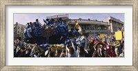 Crowd of people cheering a Mardi Gras Parade, New Orleans, Louisiana, USA Fine Art Print