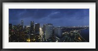 High angle view of buildings in a city lit up at night, New Orleans, Louisiana, USA Fine Art Print