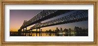 Low angle view of a bridge across a river, New Orleans, Louisiana, USA Fine Art Print