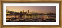 Buildings in a city lit up at dusk, Cincinnati, Ohio, USA Fine Art Print
