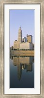 Reflection of buildings in a river, Scioto River, Columbus, Ohio, USA Fine Art Print