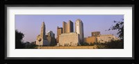 Low angle view of buildings in a city, Scioto River, Columbus, Ohio, USA Fine Art Print