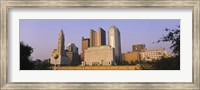 Low angle view of buildings in a city, Scioto River, Columbus, Ohio, USA Fine Art Print