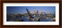 High angle view of boats in a river, Cleveland, Ohio, USA Fine Art Print